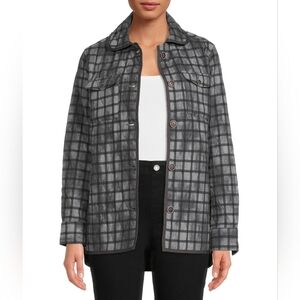 Time And Tru Gray Quilted Jacket Shacket Plus Size XXXL 3x